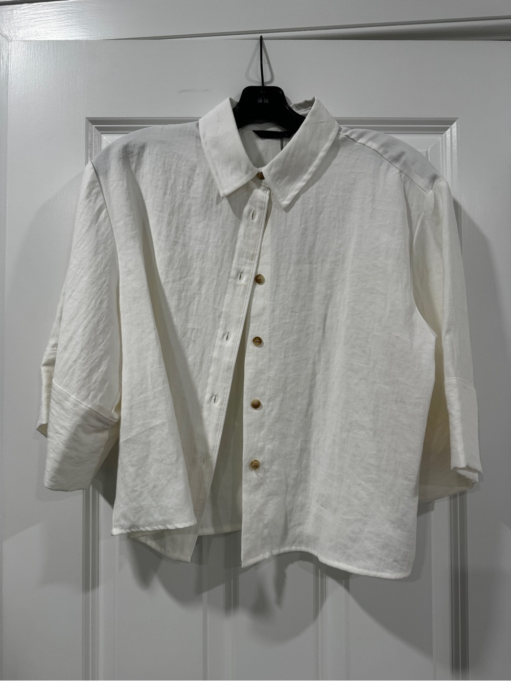 Classic White Linen Button-Down Shirt